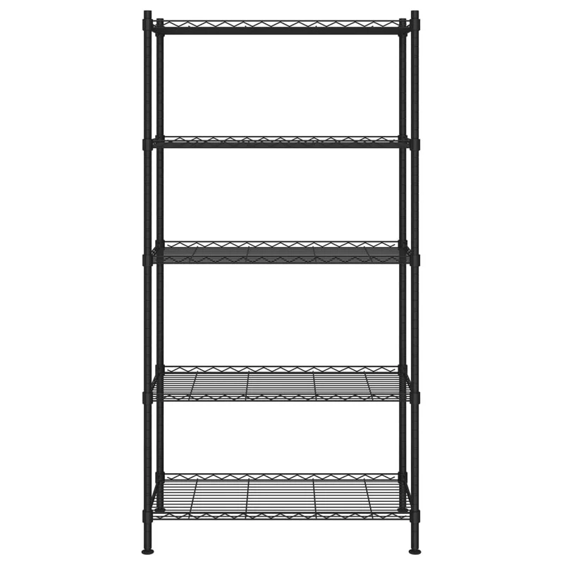 Scaffale a 5 Livelli Organizer Cucina in Ferro 90x35x180 cm Nero 250 kg