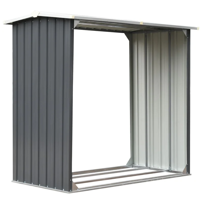 Capannone da Giardino in Acciaio Zincato 172x91x154cm Grigio