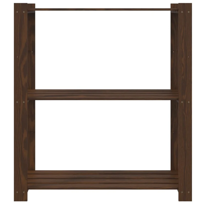 Scaffale a 3 Livelli Libreria 80x38x90 cm in Legno di Pino Colore Marrone