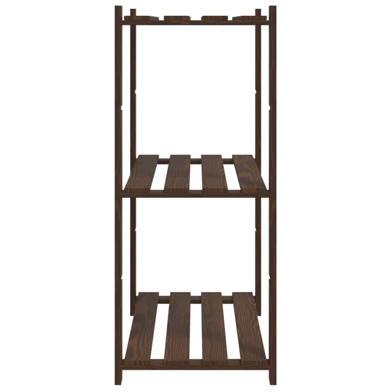 Scaffale a 3 Livelli Libreria 80x38x90 cm in Legno di Pino Colore Marrone