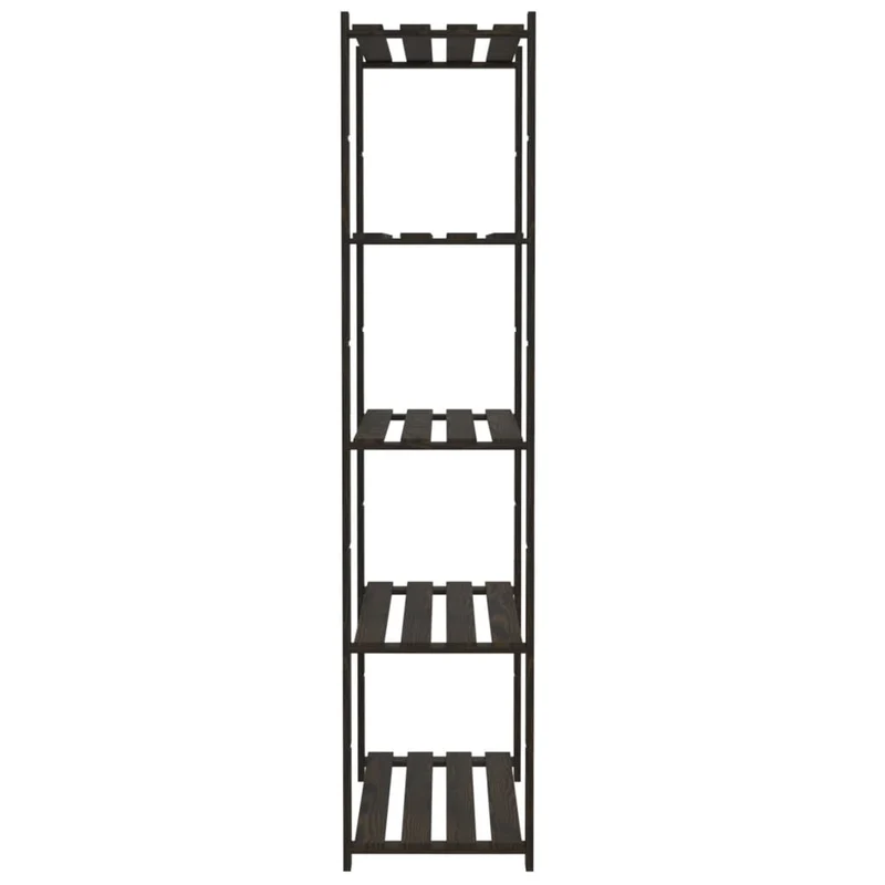Scaffale a 5 Livelli Libreria 80x38x170 cm in Legno di Pino Colore Nero