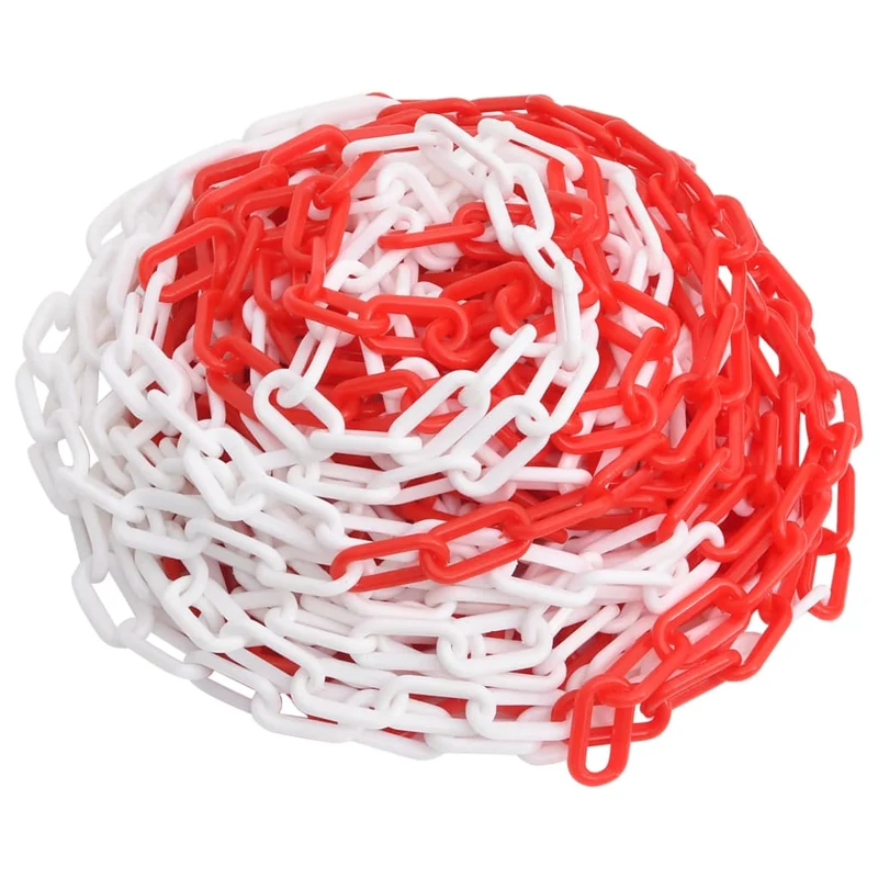 Catena Segnaletica Rossa e Bianca 30 mt Diam. 8mm Barriera Sicurezza in Plastica