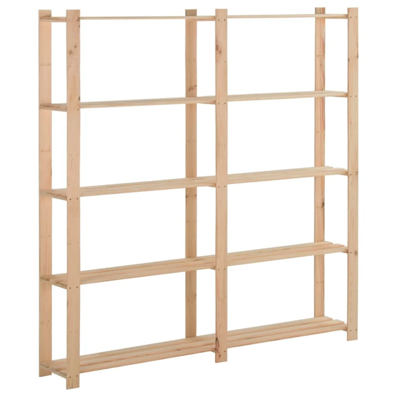 Scaffale a 5 Piani Livelli 170x28,5x170 cm Libreria in Legno Massello di Pino