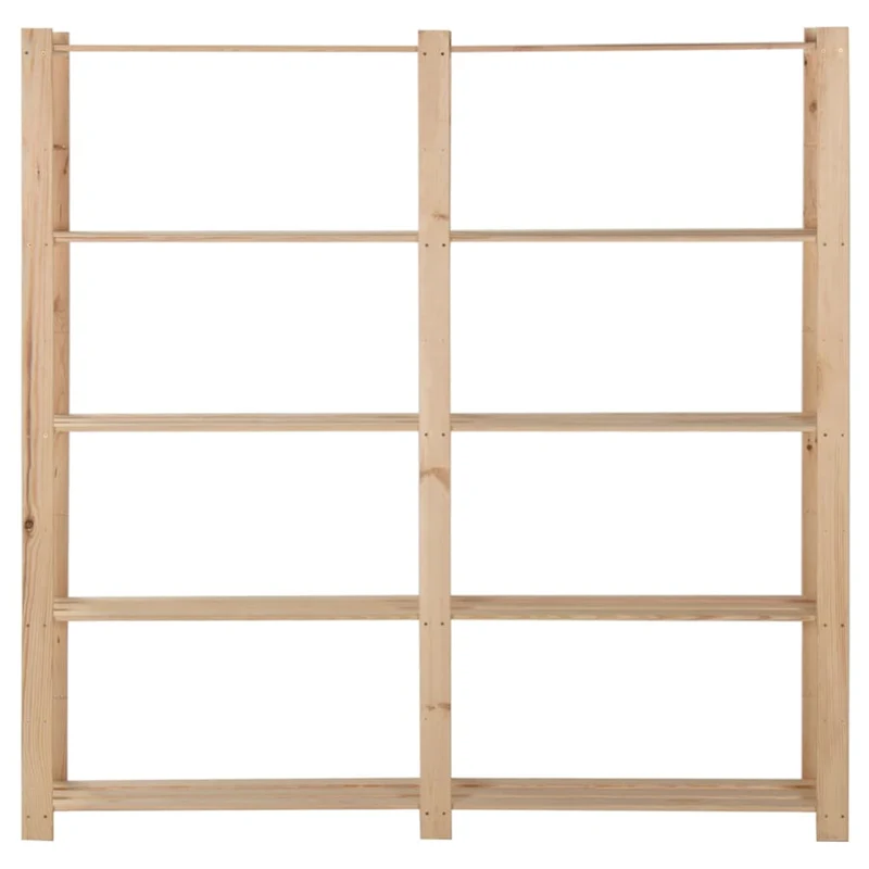 Scaffale a 5 Piani Livelli 170x28,5x170 cm Libreria in Legno Massello di Pino