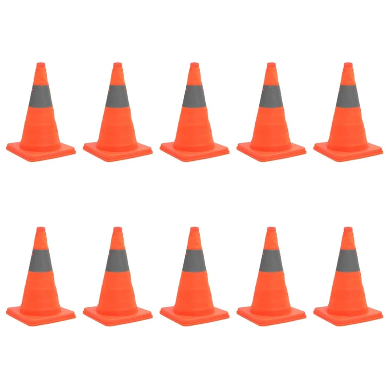 Coni Stradali Segnaletici Emergenza Catarifrangente Pop-Up 10 pz 42 cm