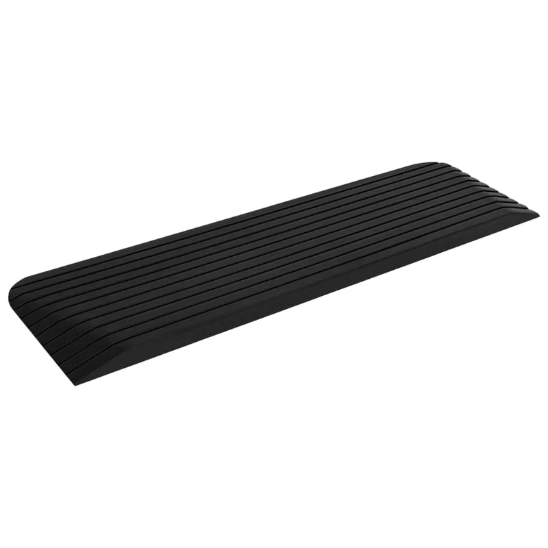 Set 2 Rampe Soglia in Gomma Per Deambulatori Sedie a Rotelle 110x32x3,8 cm