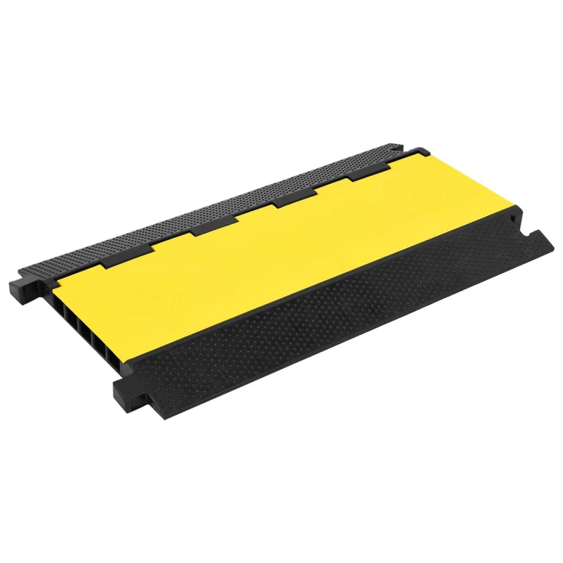 Dosso Passacavi Sicurezza in Gomma Giallo Nero Modulare con 5 Canali 90 cm