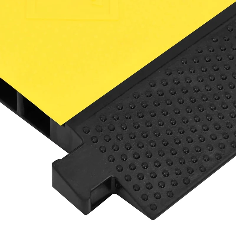 Dosso Passacavi Sicurezza in Gomma Giallo Nero Modulare con 5 Canali 90 cm