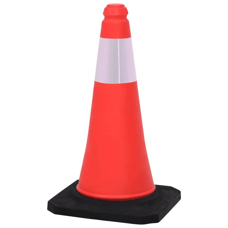 Set 4 Pezzi Coni Spartitraffico Emergenza Riflettenti con Basi Pesanti 50 cm