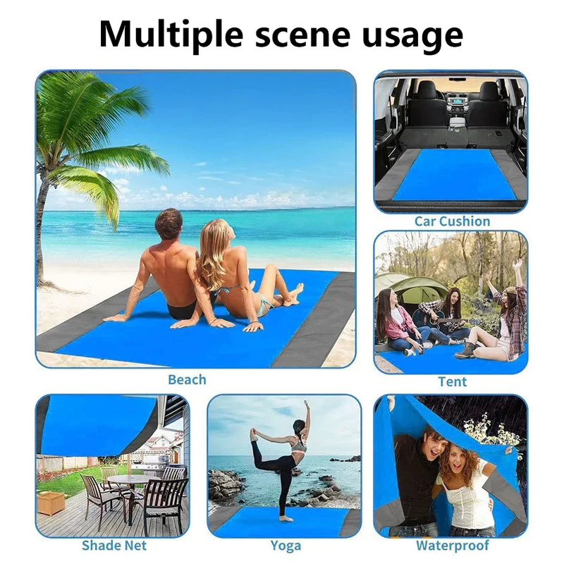 Stranddeken Zandvrij 200×210 cm – Waterdichte Outdoor Deken met Ankerpinnen