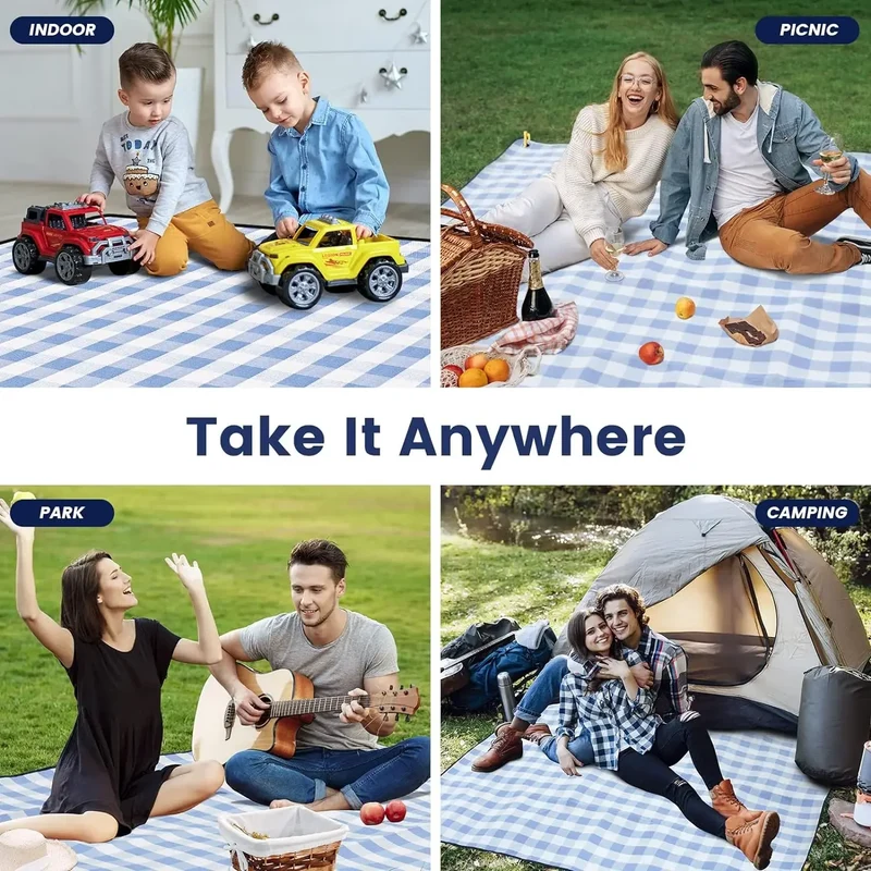 Extra Grote Picknickdeken – Waterdicht 3-Laags Design & Draagriem voor Buiten