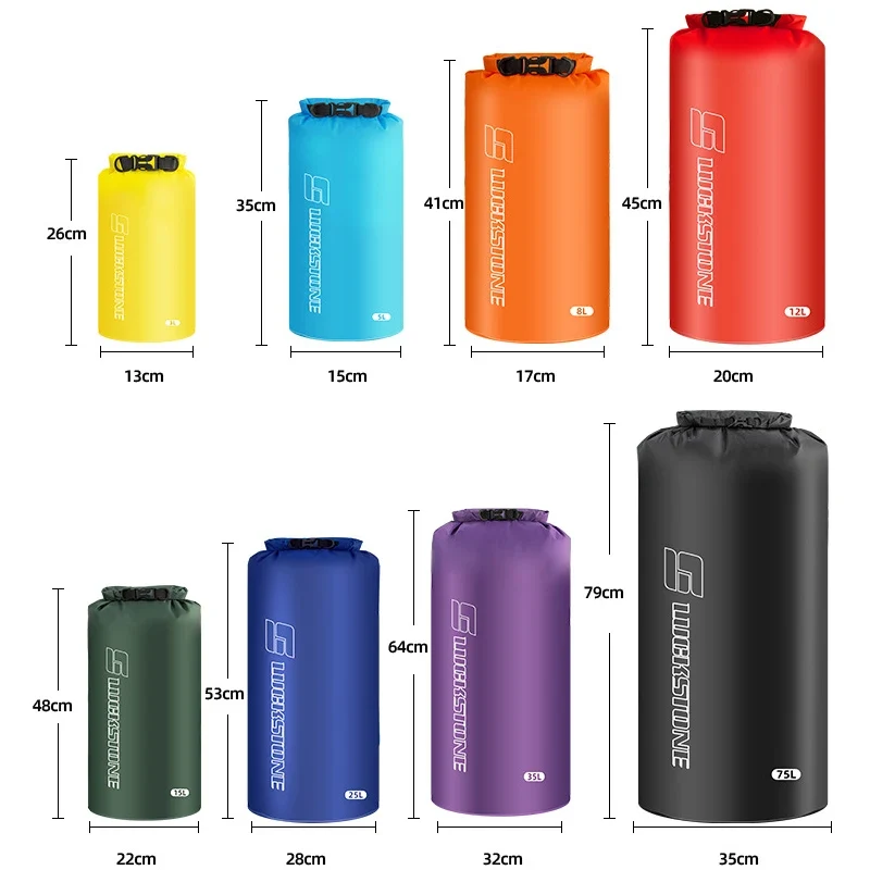 Waterdichte Dry Bag – 190T Outdoor Opbergtas met Rolsluiting (3–75L)