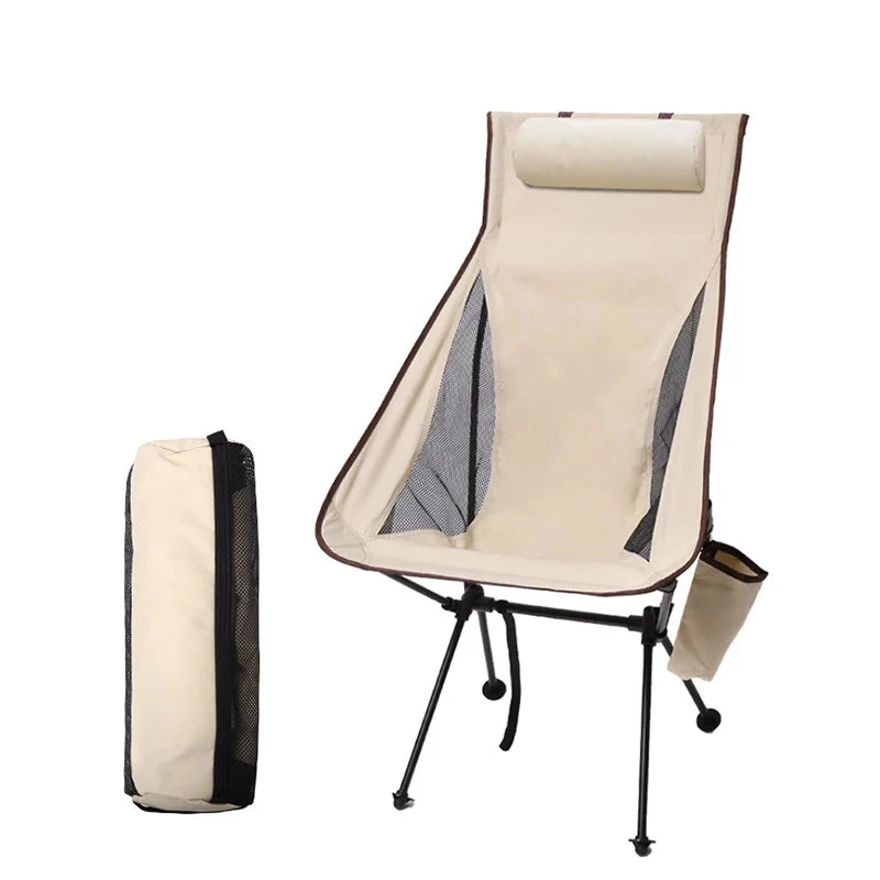 Opvouwbare Campingstoel – Lichtgewicht Aluminium Frame met Hoofdsteun