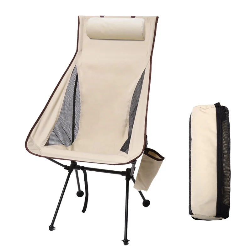 Opvouwbare Campingstoel – Lichtgewicht Aluminium Frame met Hoofdsteun