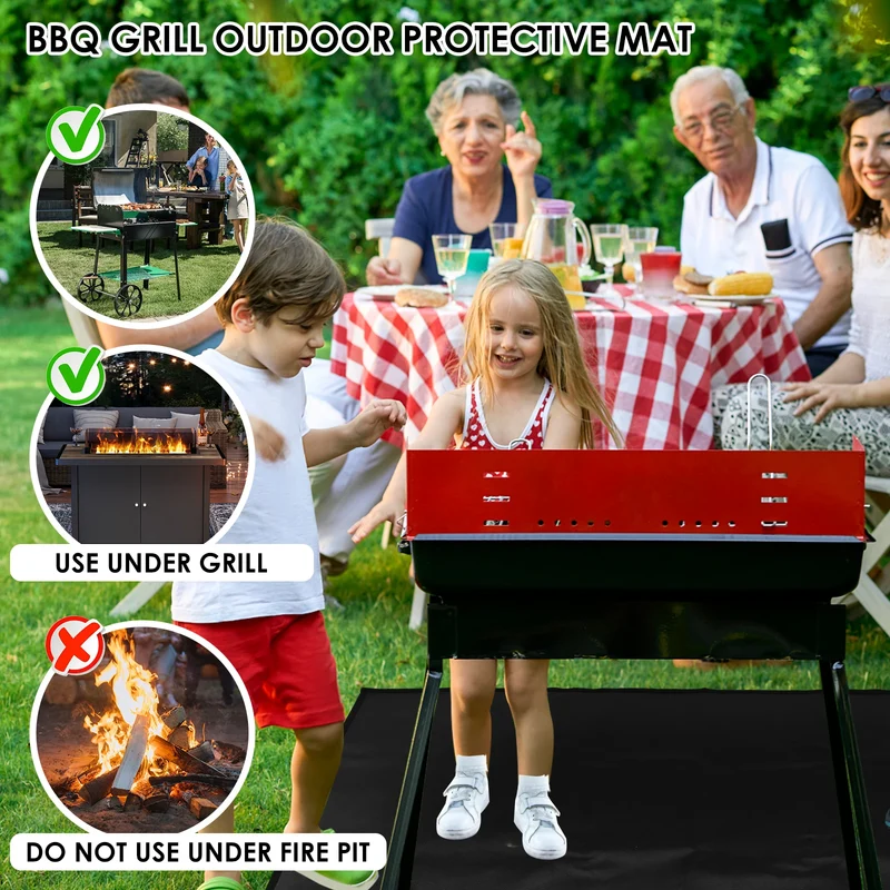 BBQ Beschermmat Hittebestendig – Glasvezel Grillmat voor Terras en Tuin