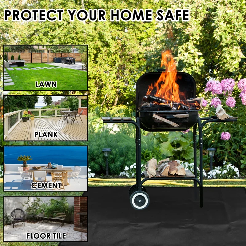 BBQ Beschermmat Hittebestendig – Glasvezel Grillmat voor Terras en Tuin