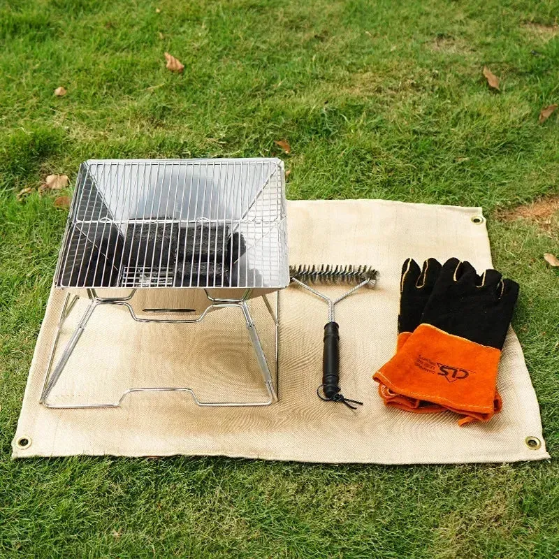 Vuurvaste Isolatiemat Glasvezel – Hittebestendige BBQ Mat tot 800°C voor Barbecue en Outdoor