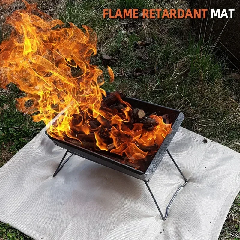 Vuurvaste Isolatiemat Glasvezel – Hittebestendige BBQ Mat tot 800°C voor Barbecue en Outdoor