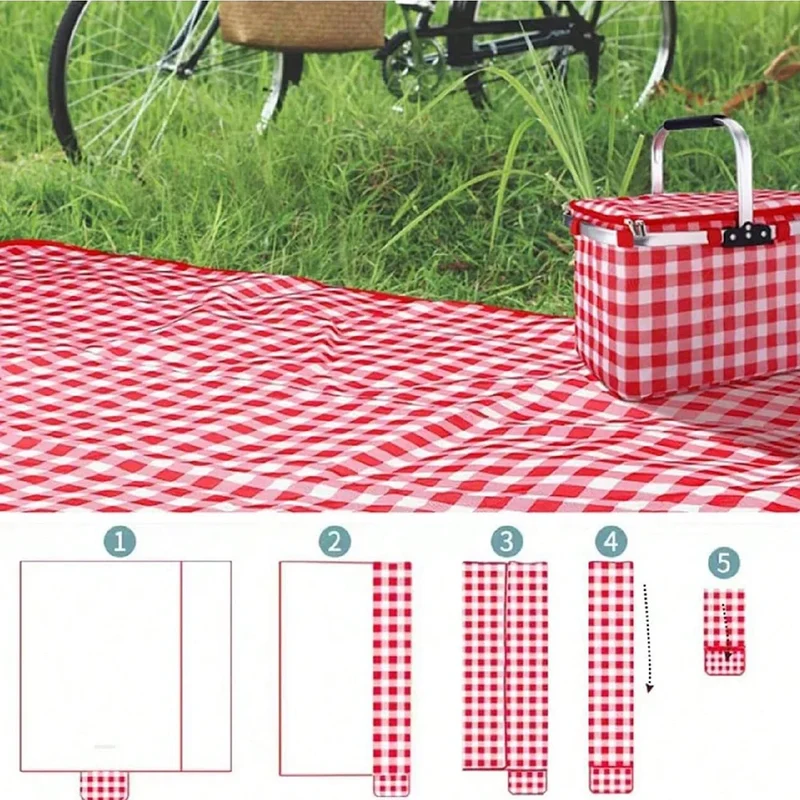 Picknickdeken Waterdicht – 140×190 cm met Handvat, Lichtgewicht & Opvouwbaar