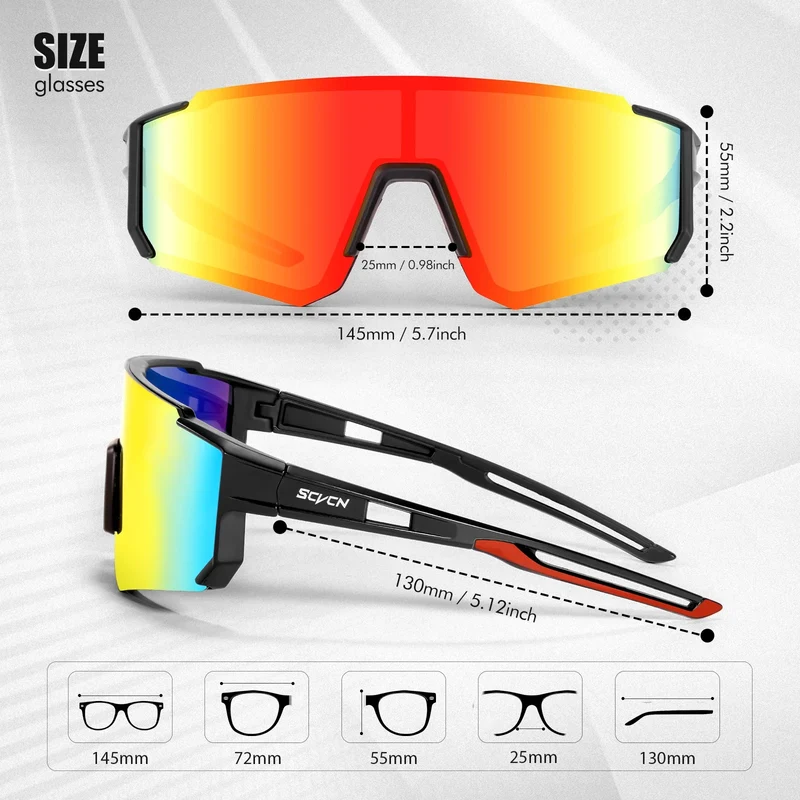 Sport Zonnebril – UV400 Bescherming, Lichtgewicht Frame & Brede Lens
