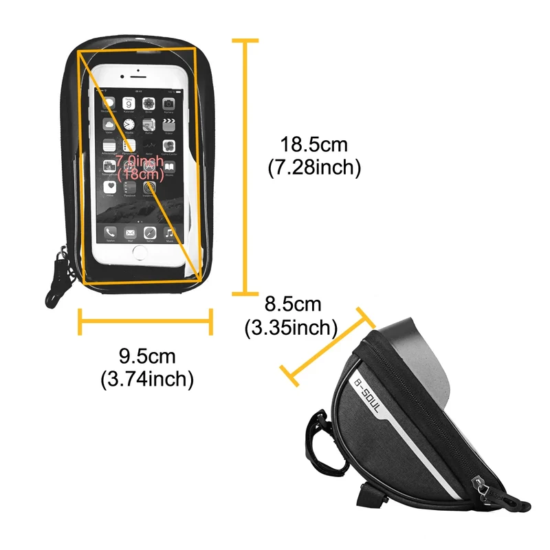 Fietsstuurtas met Touchscreen – Smartphonehouder, Compact & Waterafstotend