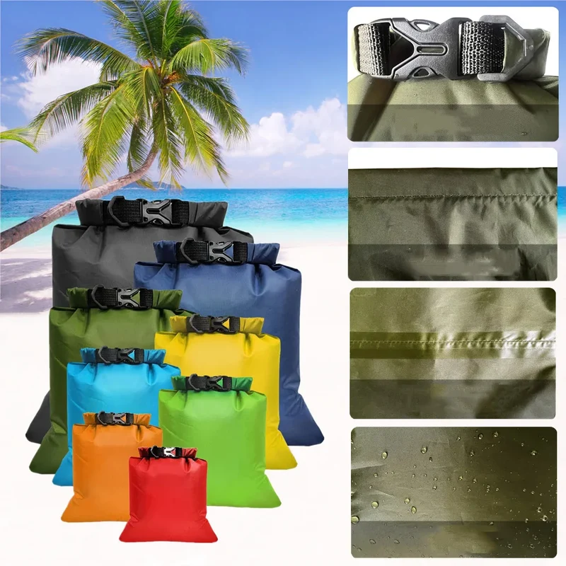 8 Waterdichte Drybags Set – Lichtgewicht, Opvouwbaar & Diverse Maten
