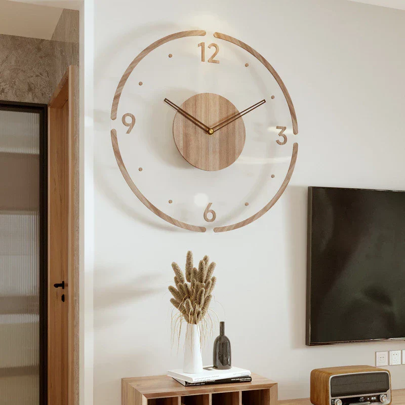 Natural Wooden Wall Clock Nordic Minimalist Style