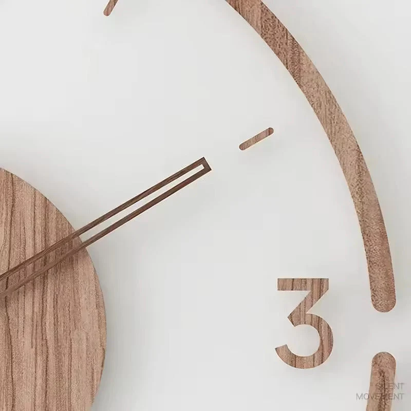 Natural Wooden Wall Clock Nordic Minimalist Style
