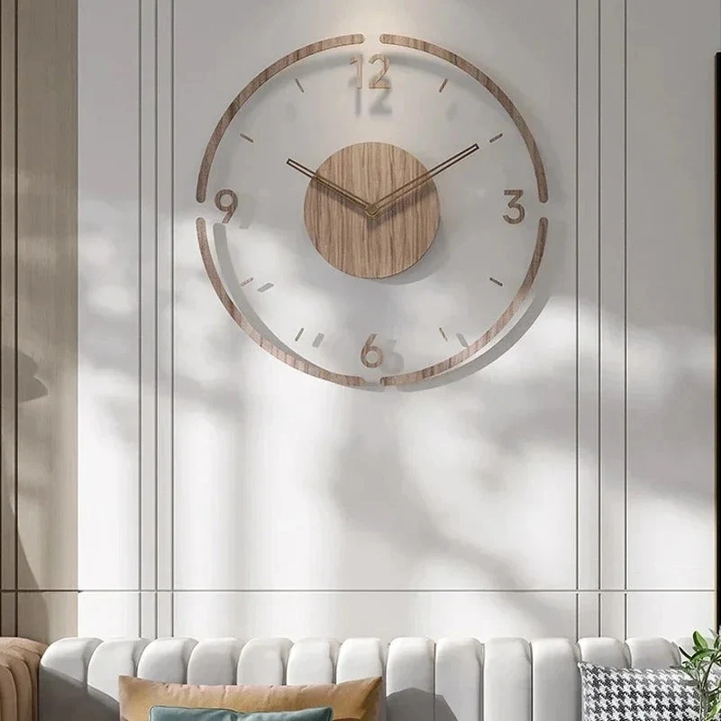 Natural Wooden Wall Clock Nordic Minimalist Style
