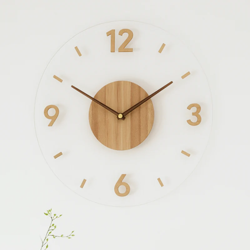 Natural Wooden Wall Clock Nordic Minimalist Style