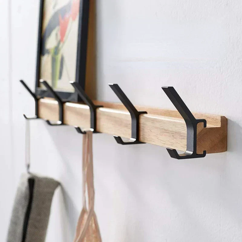 Modern Adjustable Wall Hanger Bar with Hooks