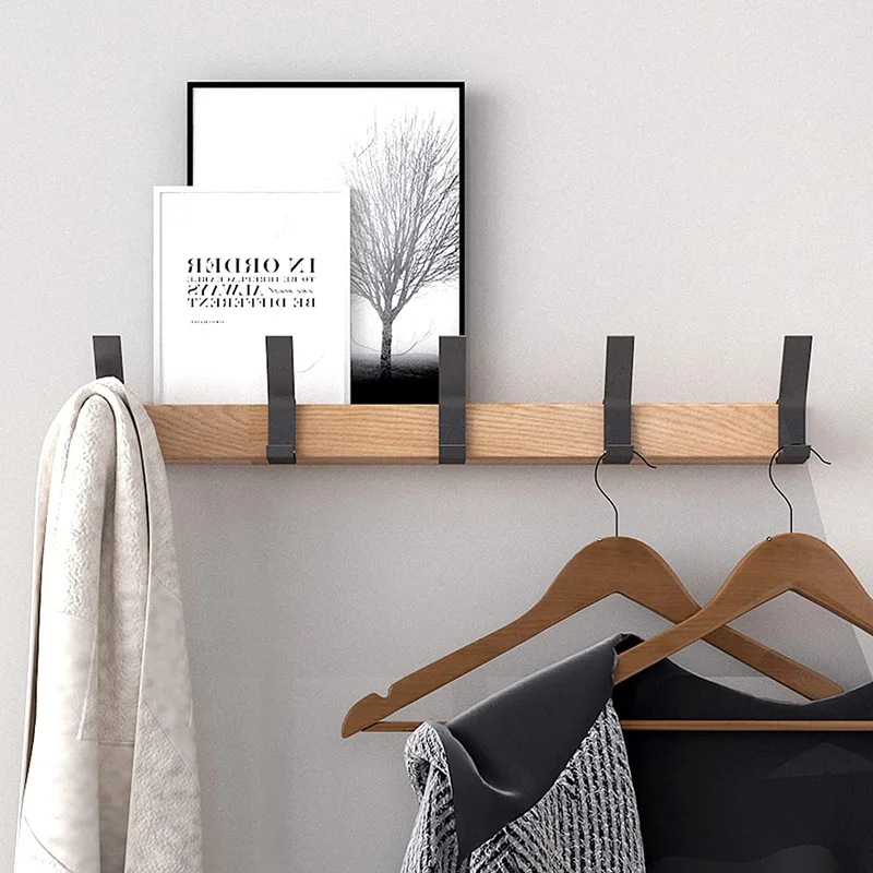 Modern Adjustable Wall Hanger Bar with Hooks