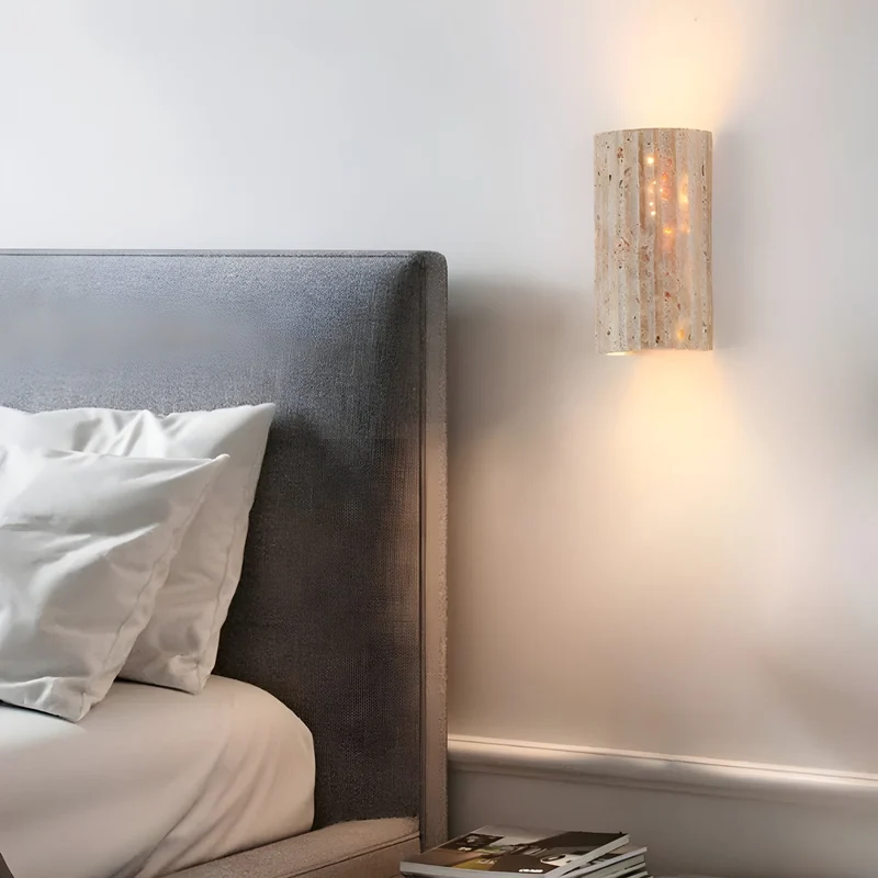 Wall lamp made of natural stone for decorative lighting