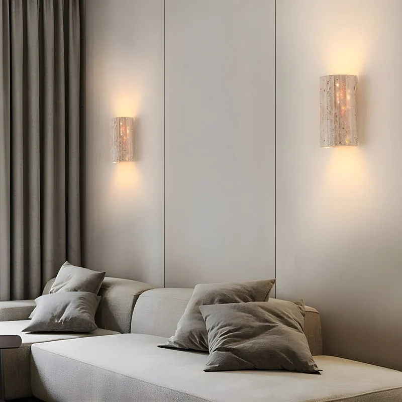 Wall lamp made of natural stone for decorative lighting