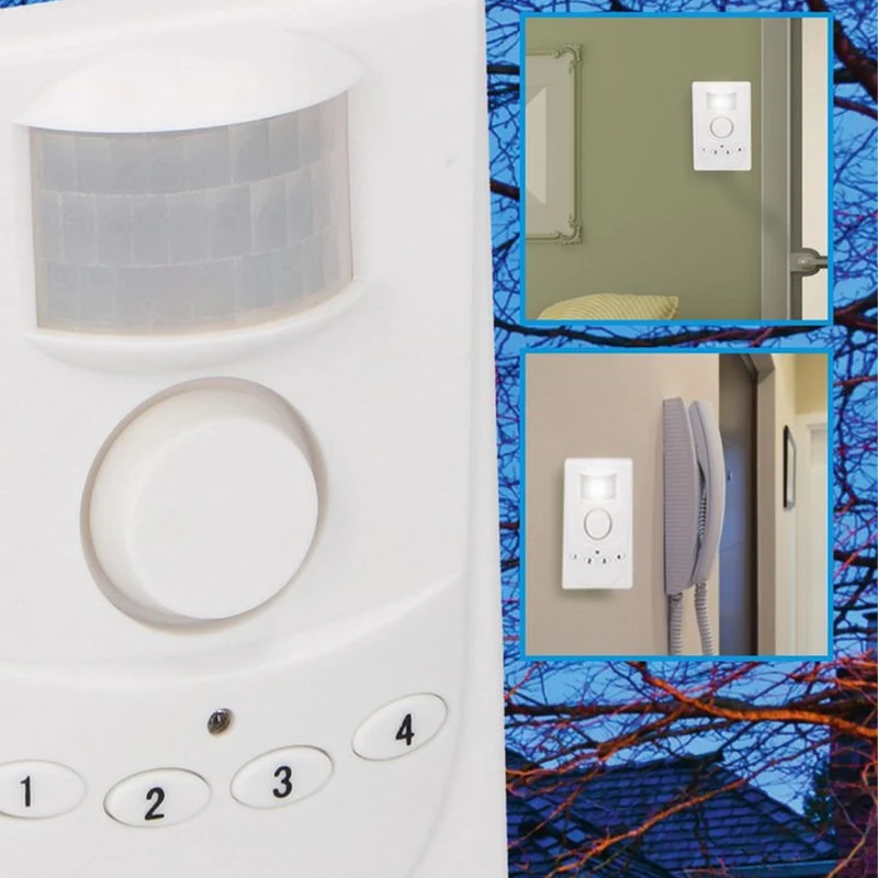 Rilevatore di Movimento Wireless con Allarme e Codice 4 Cifre 100 dB Portata 5 m