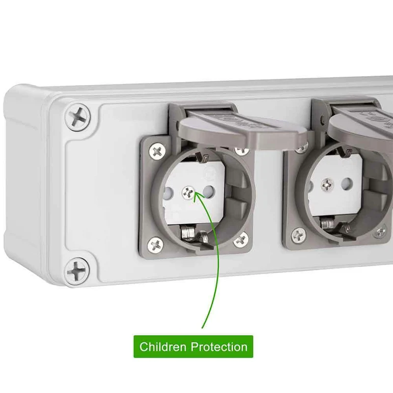 Cassetta Multipresa Elettrica Esterno da Parete 2 Prese Shucko Impermeabili IP54