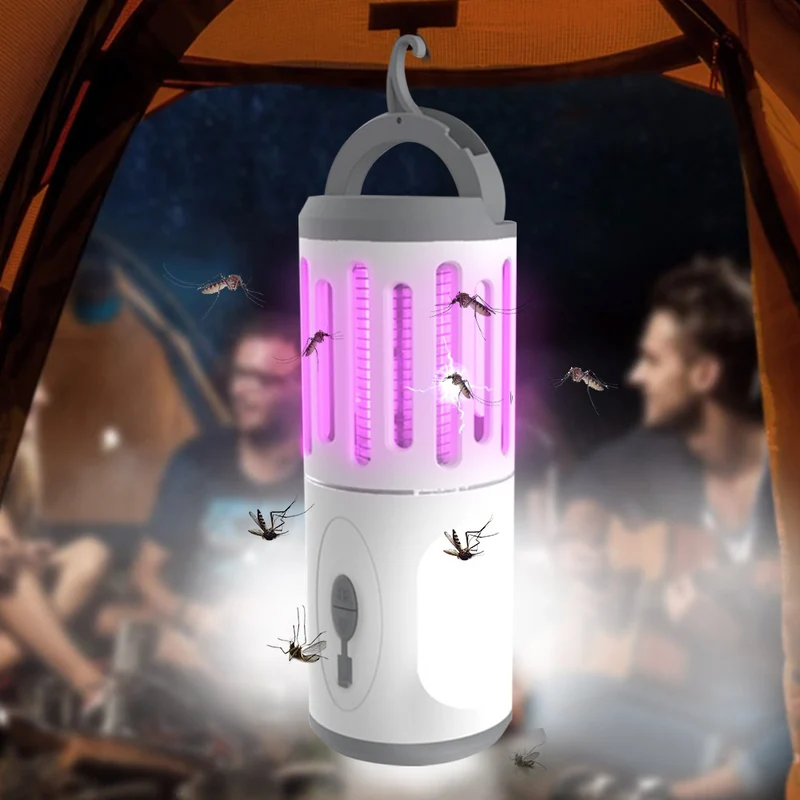 Zanzariera Elettrica Lampada Torcia LED Campeggio Anti Zanzar Batteria Litio USB
