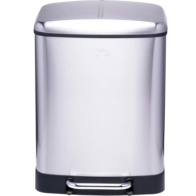 Dirt Devil Pattumiera Doppia 2x12 l Acciaio Inossidabile Antiodore 37x34.4x50cm