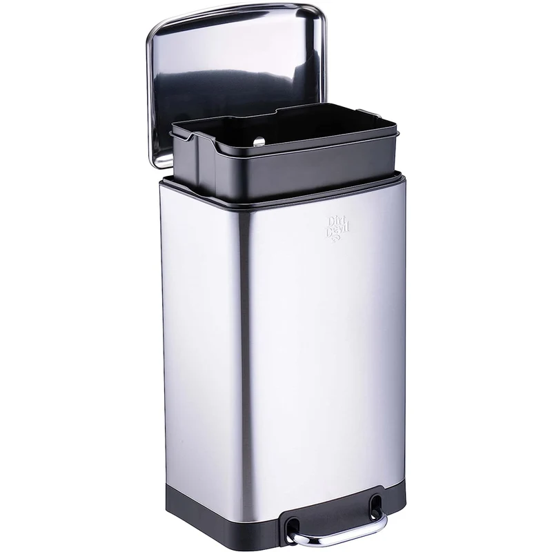 Pattumiera a Pedale Acciaio Inox 20 L Cesto Rimovibile e Chiusura Ammortizzata