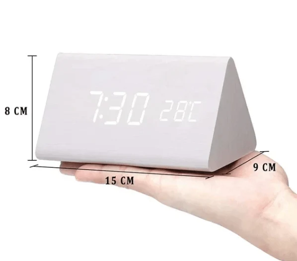 Clap-activated alarm clock with adjustable LED display