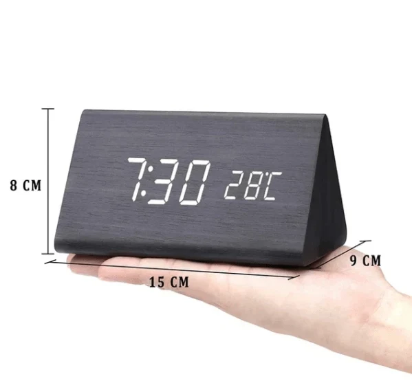 Clap-activated alarm clock with adjustable LED display