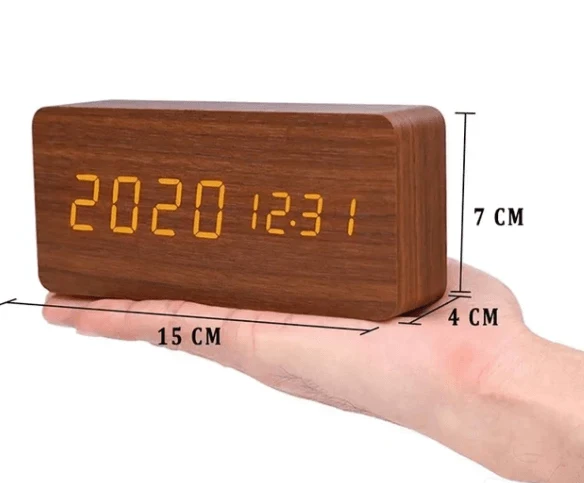 Clap-activated alarm clock with adjustable LED display