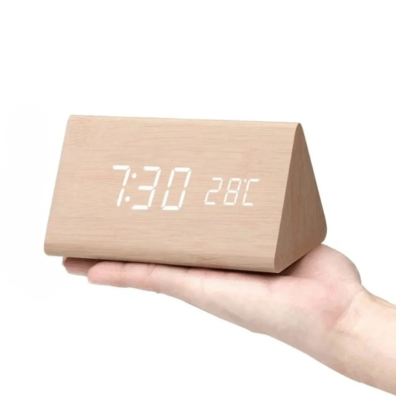 Clap-activated alarm clock with adjustable LED display