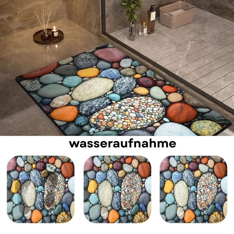 Quick-drying bathroom mat with non-slip bottom