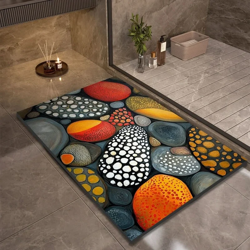Quick-drying bathroom mat with non-slip bottom