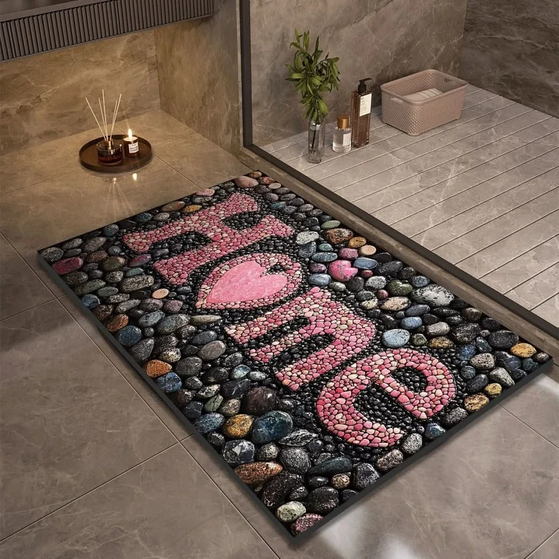 Quick-drying bathroom mat with non-slip bottom