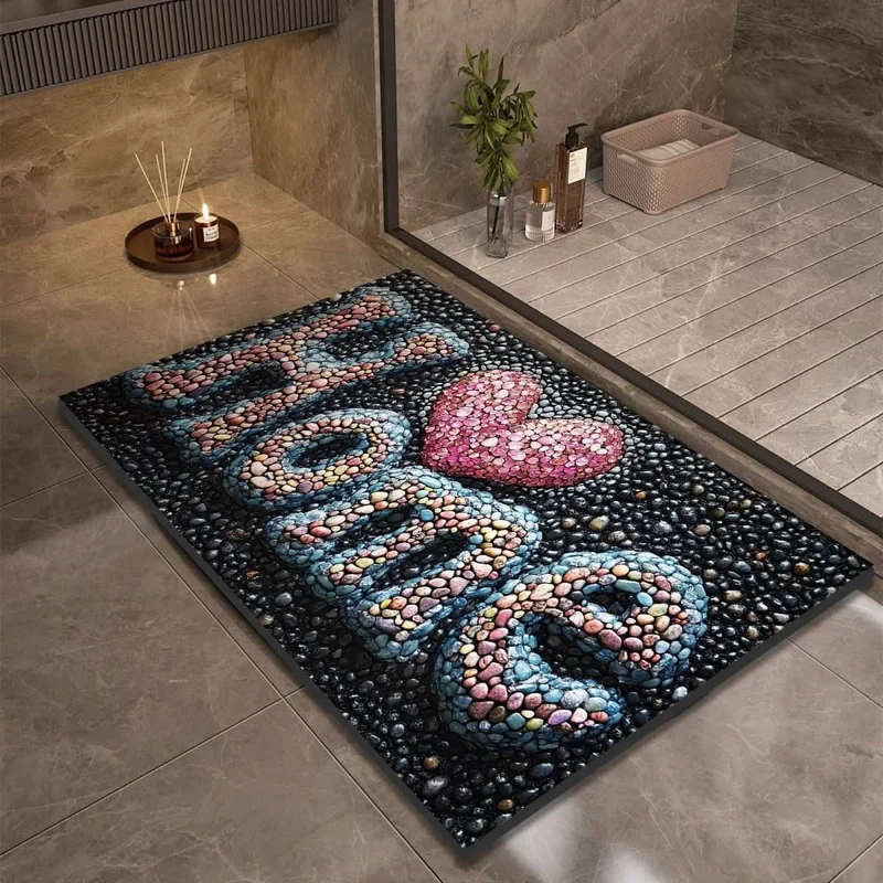 Quick-drying bathroom mat with non-slip bottom