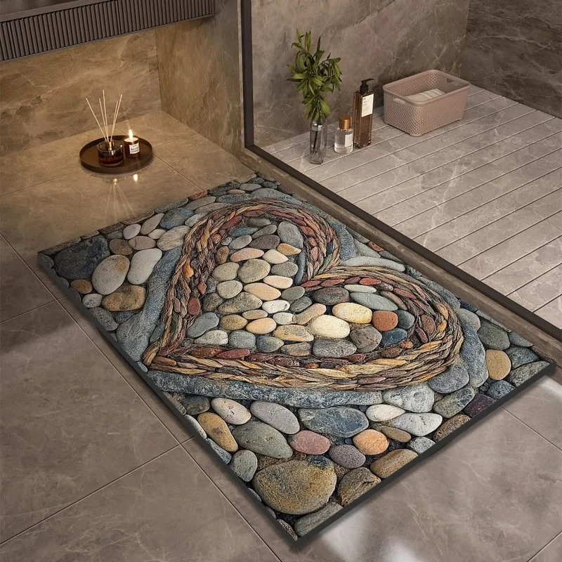 Quick-drying bathroom mat with non-slip bottom