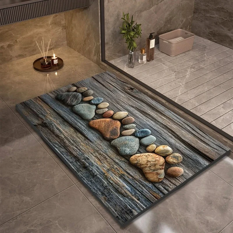 Quick-drying bathroom mat with non-slip bottom