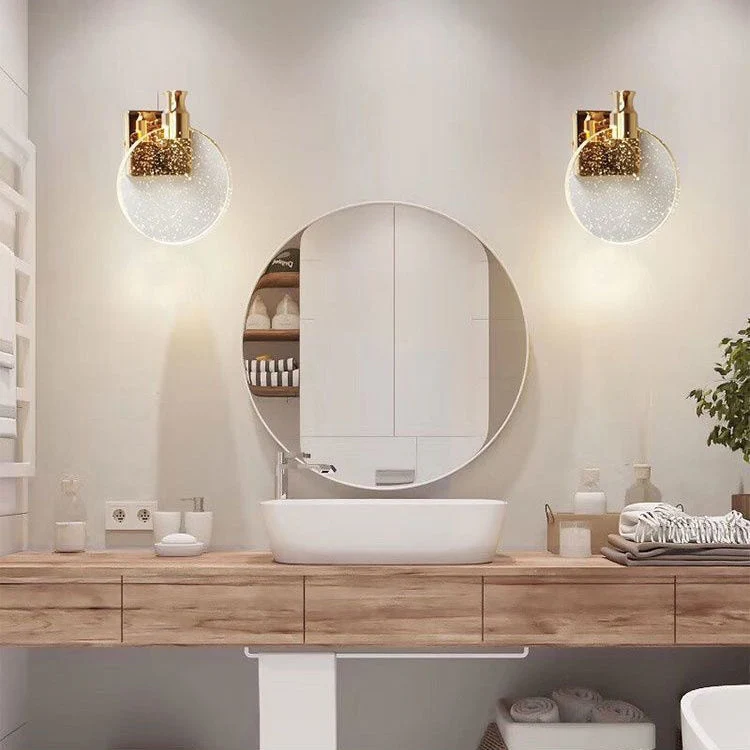 Scandinavian crystal LED wall sconce with night light function